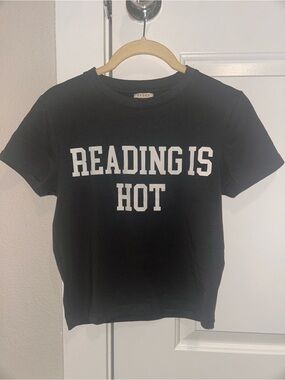 'Reading Is Hot' Graphic Tee - Dark Gray